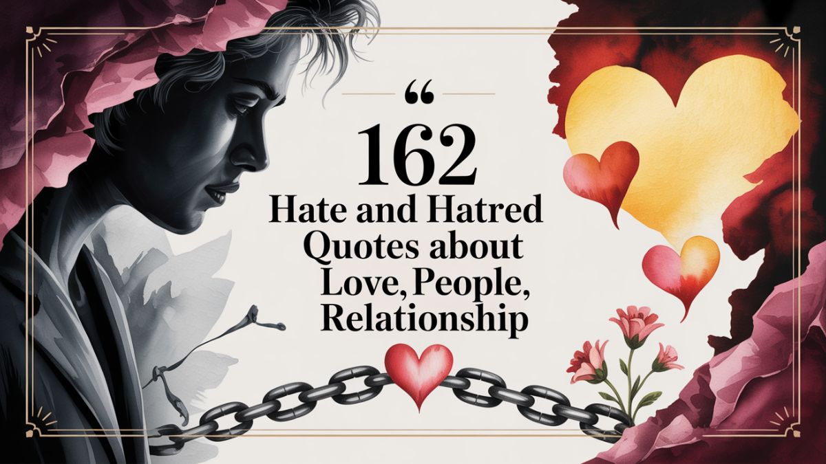 162 Hate and Hatred Quotes about Love, People, Relationship.