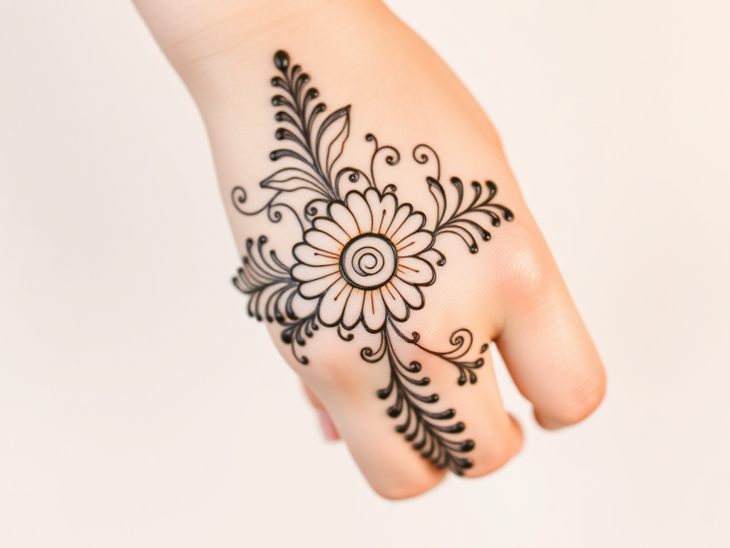Arabic Floral Mehndi Design Back Side