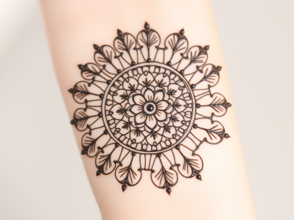 Circular Center Motif with Open Finger Lines