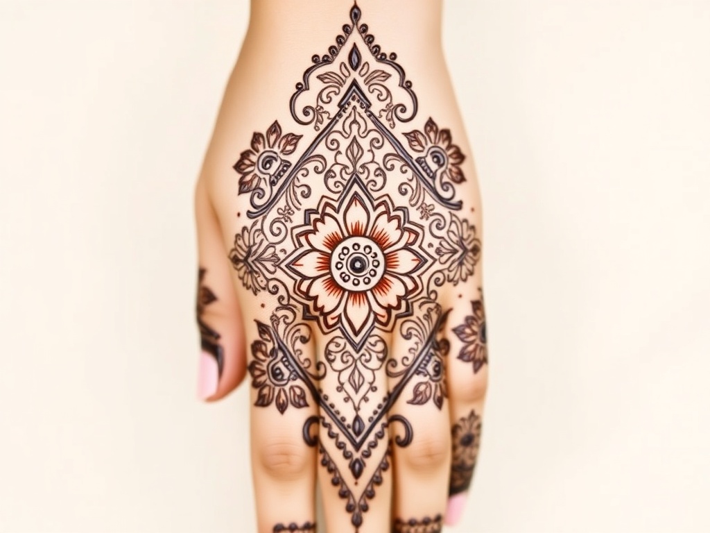 Classic Diamond Jali Back Side Mehndi