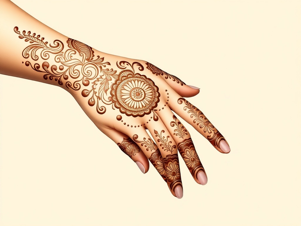 Floral Vine Paired with Geometric Leaf Outline