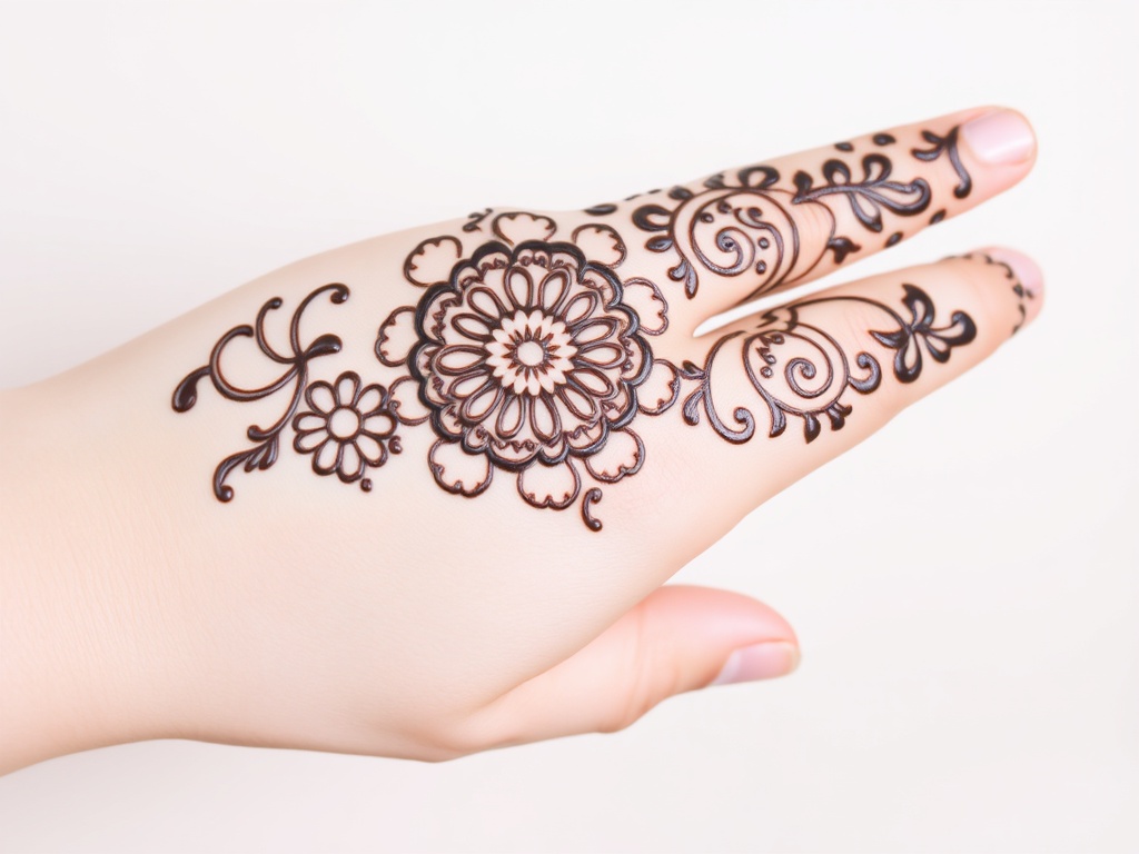 Half-Hand Jali Design with Side Swirl