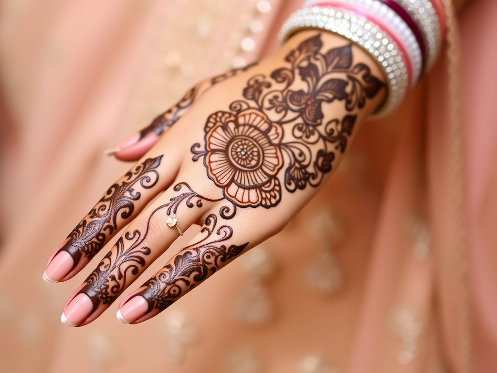 Heavy Bharwa Jali Mehndi for Brides