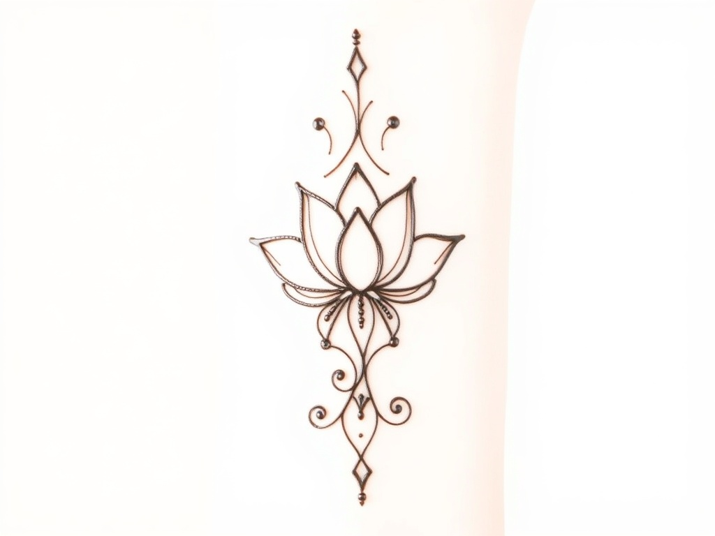 Inverted Lotus Line Work for Back Side