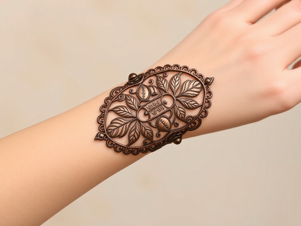 Leaf-Edged Jali Pattern Around Wrist