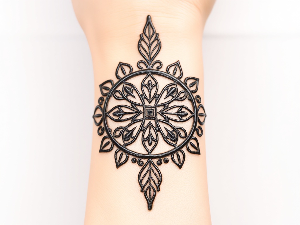 Leaf-Edged Jali Pattern Around Wrist