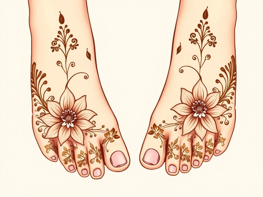 Lotus Motif Feet Designs