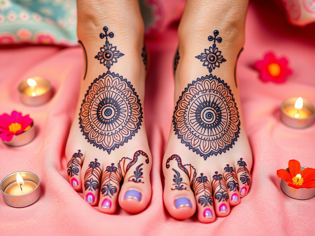 Mandala Mehndi Designs for Feet