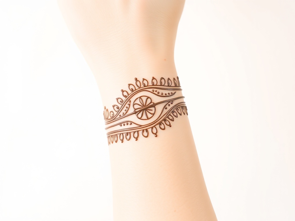 Minimalist Wrist Cuff Mehndi Design