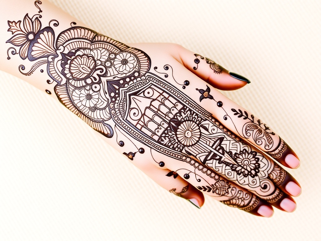 Mughal Architecture-Inspired Mehndi Pattern