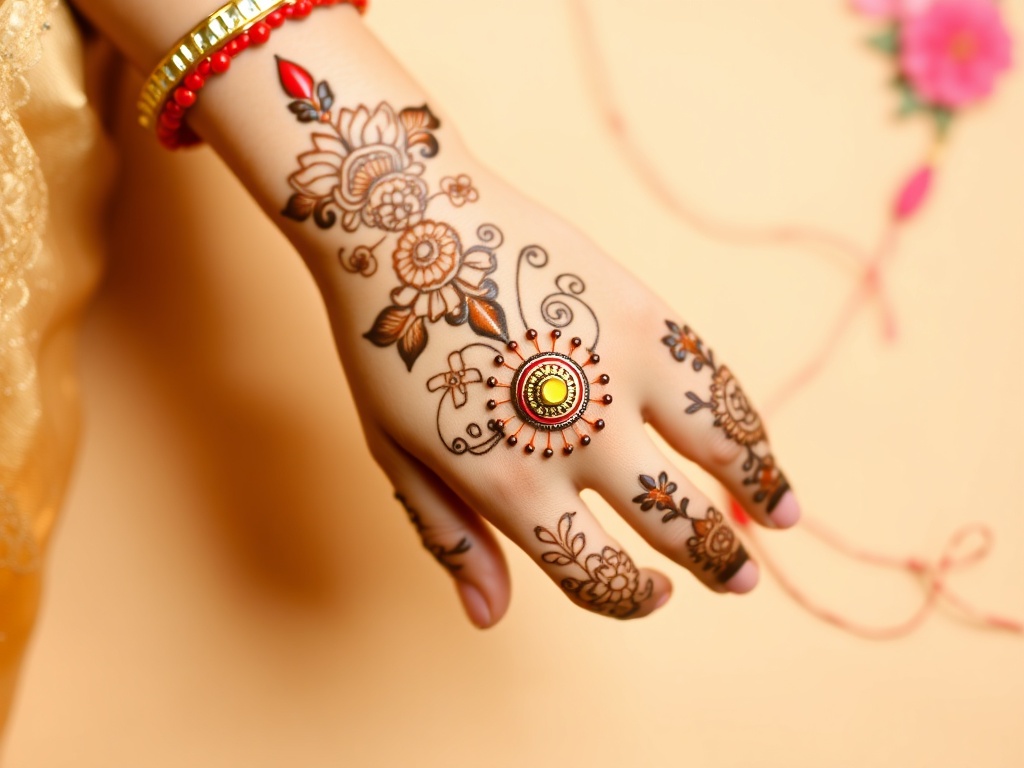 Raksha Bandhan Bracelet-Style Mehndi