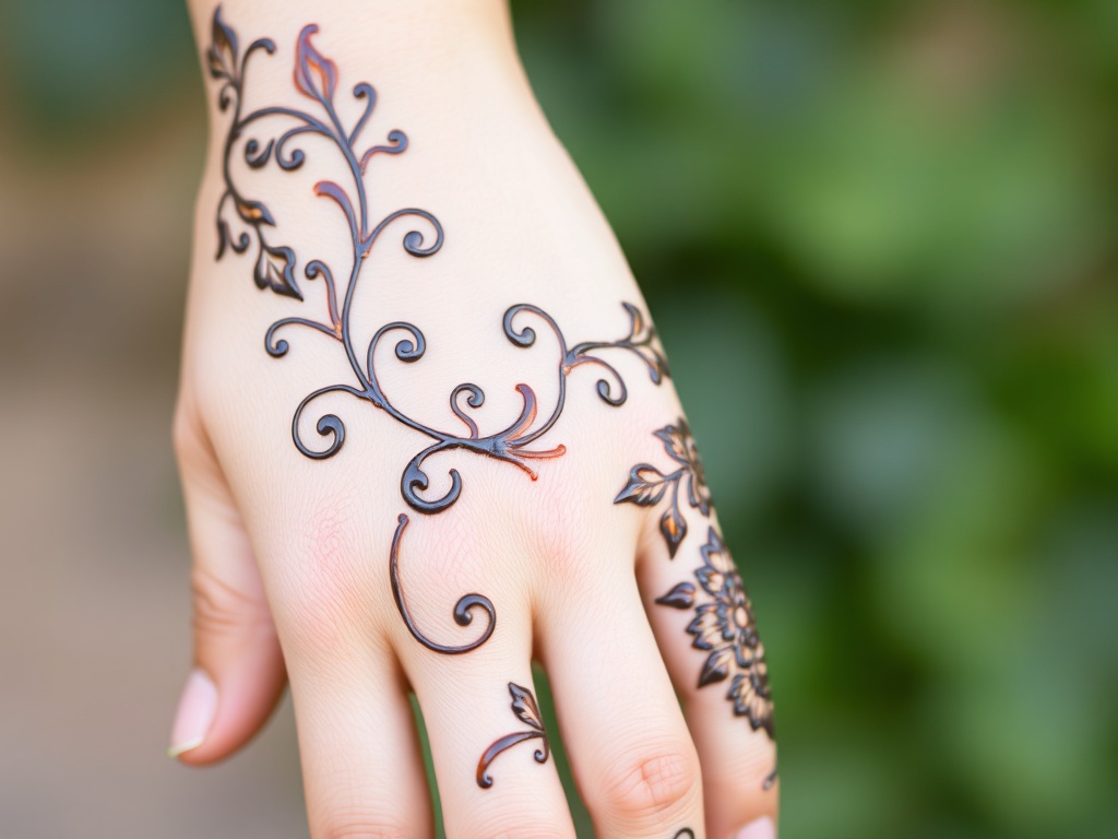 Side Palm Vine Design