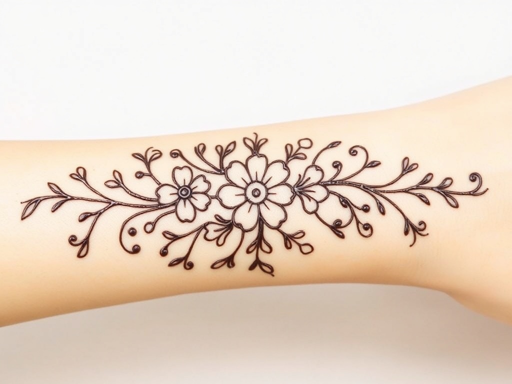 Simple Floral Bracelet Mehndi Pattern