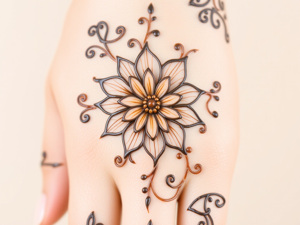 Single Big Flower on Center Back Hand