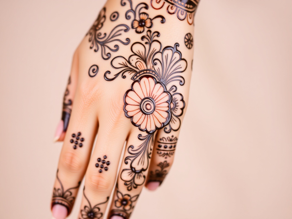 Spiral Floral with Thin Branches