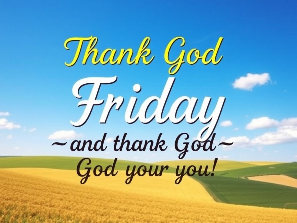 “Thank God it’s Friday — and thank God for you!”