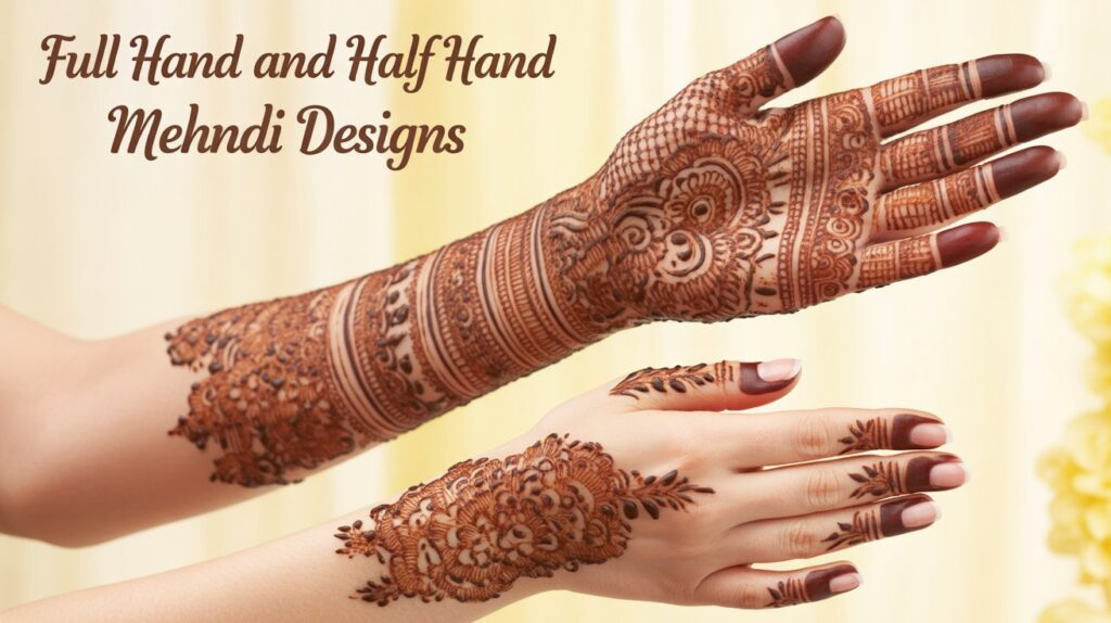 Full Hand and Half Hand Back Side Mehndi Designs