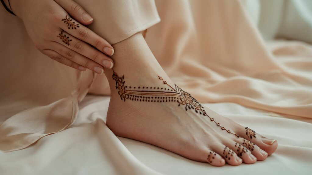 Minimal Anklet or Foot Mehndi Designs