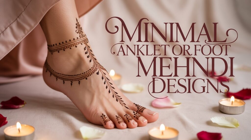 Minimal Anklet or Foot Mehndi Designs