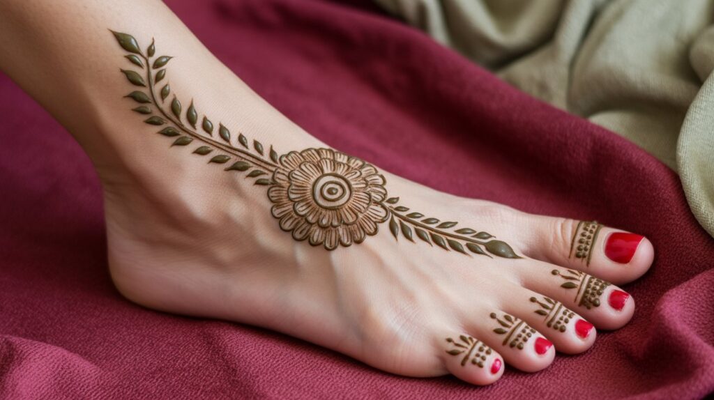 Minimal Anklet or Foot Mehndi Designs